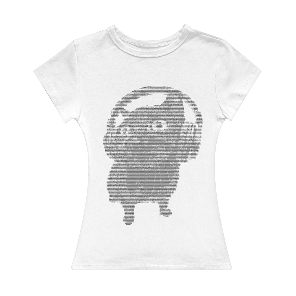 Curious Black Cat Girl Tee