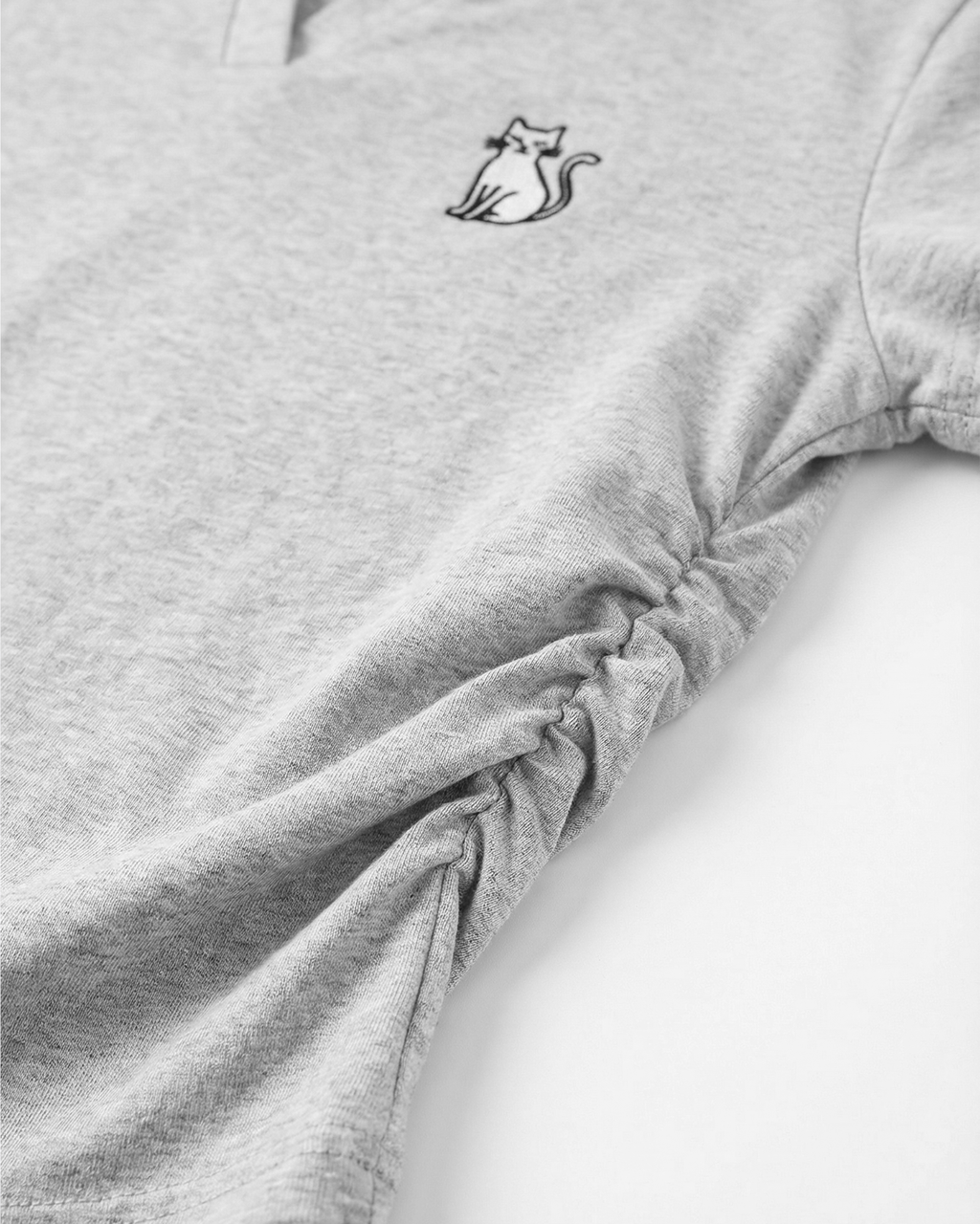 Smirking Cat Grey Polo Shirt