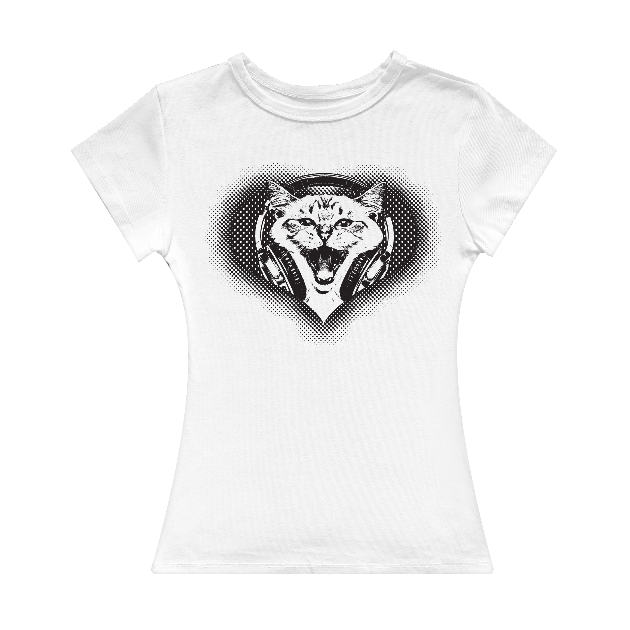 Headphone Cat Girl Tee