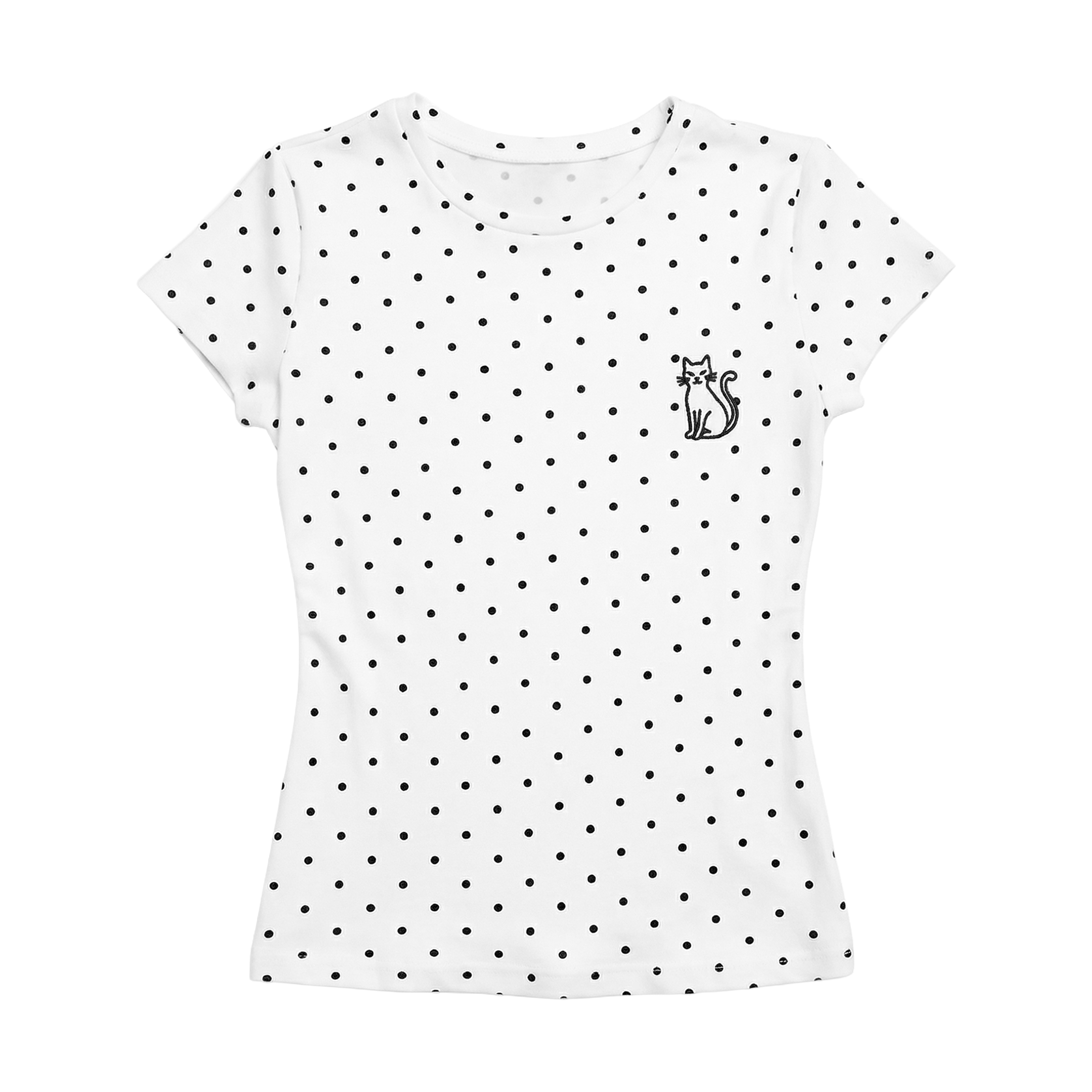 Smirking Cat Polka Dot Shirt