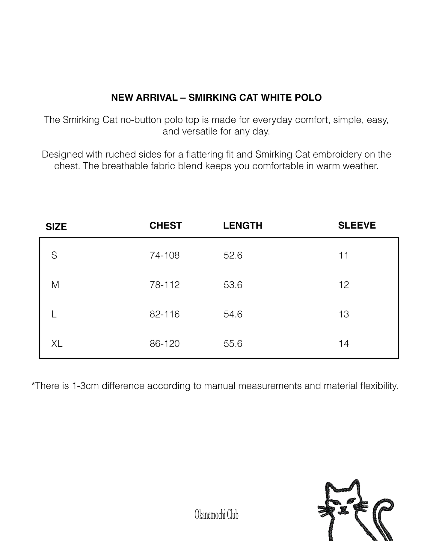 Smirking Cat White Polo Shirt