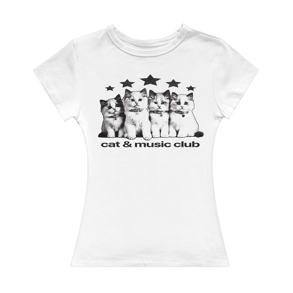 Cat & Music Club Girl Tee