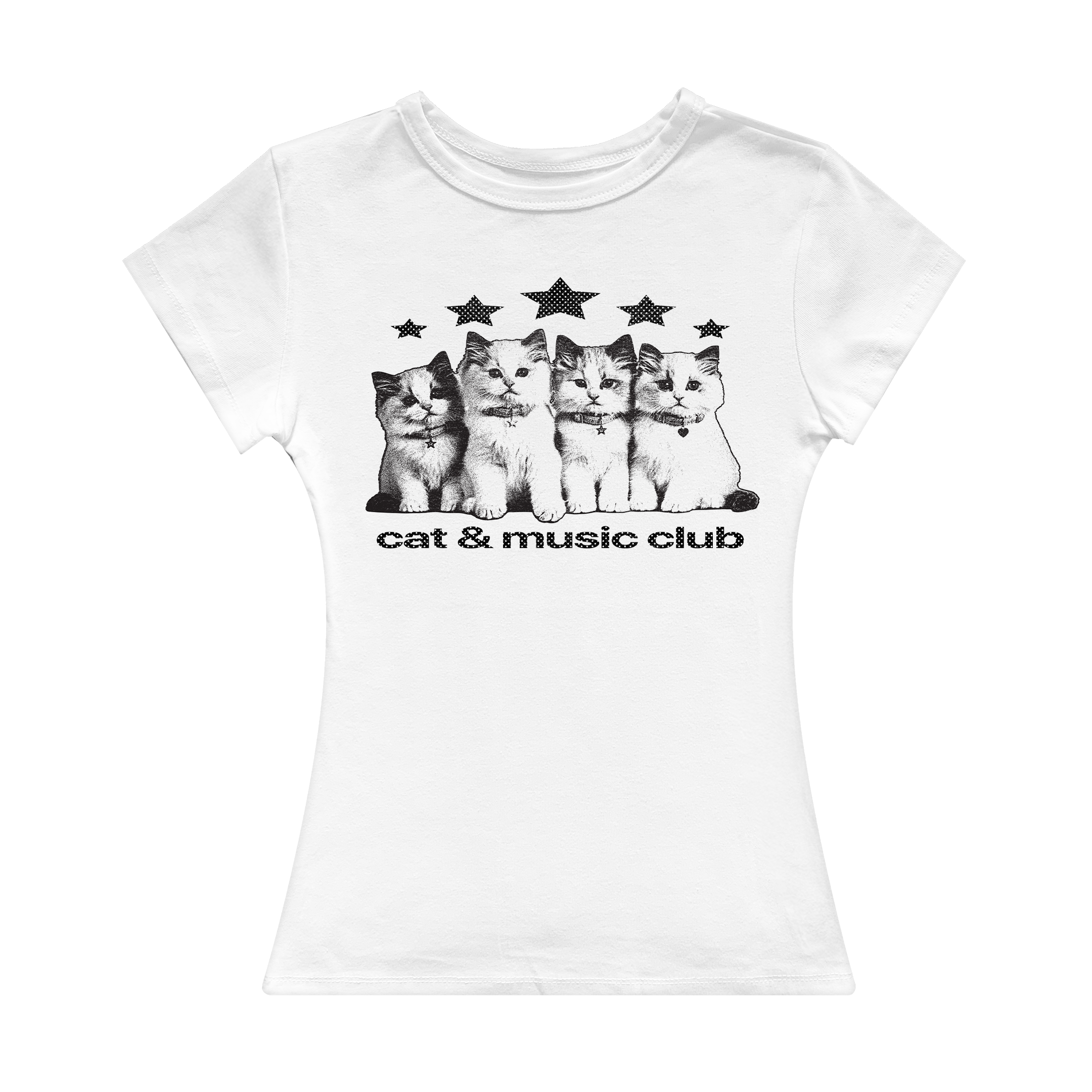 Cat & Music Club Girl Tee