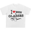 I Love Men W Glasses Tee (White)